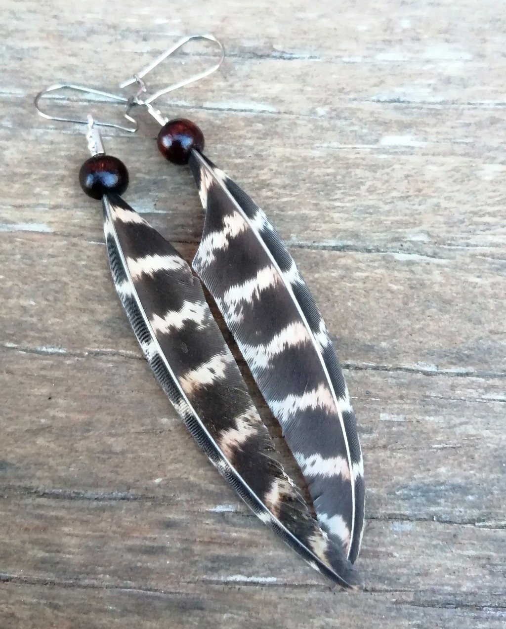 Pendientes plumas naturales 