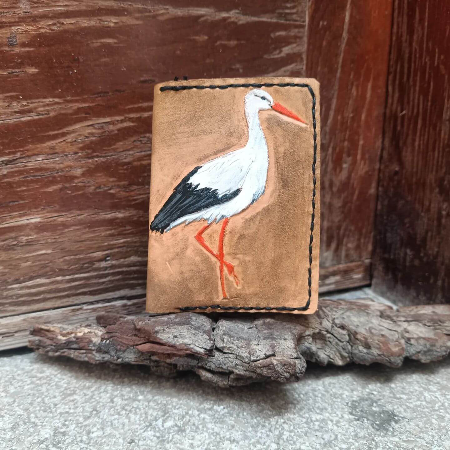 Cartera ornitología cigueña